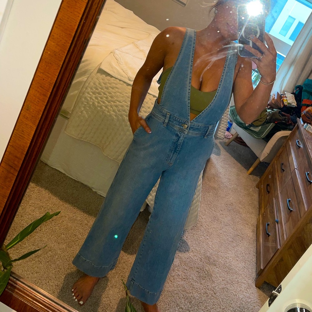 Free People Blue Denim Jumpsuit